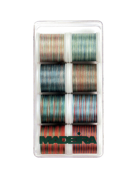 Mini doos met Polyneon 40 Multicolor borduurgarens Madeira