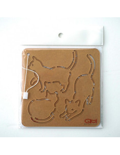 Set van 2 sjablonen voor sashiko stencil - Neko