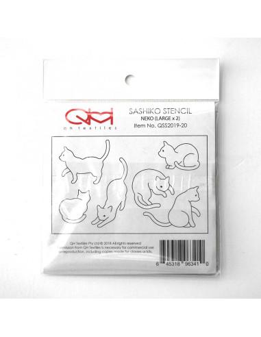 Set van 2 sjablonen voor sashiko stencil - Neko