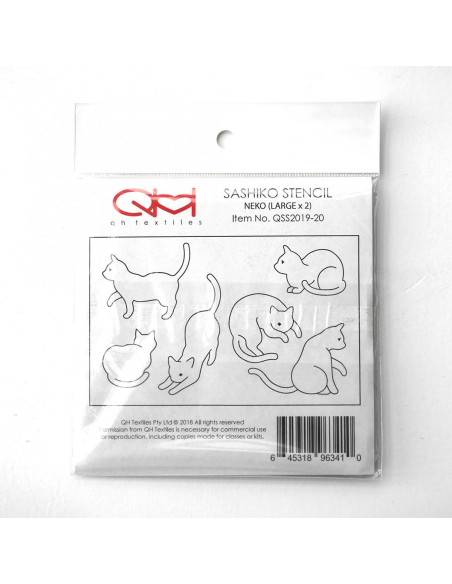 Set van 2 sjablonen voor sashiko stencil - Neko
