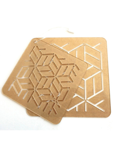 Set van 2 sjablonen voor sashiko stencil - Yose-Gi