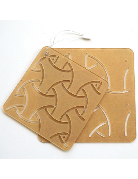 Set van 2 sjablonen voor sashiko stencil - Maru-Bishamon
