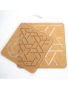 Set van 2 sjablonen voor sashiko stencil - Musubi-Kasane-Kikkou