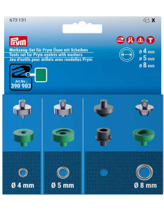 Gereedschapsset voor oogjes met ringen 4, 5 en 8 mm