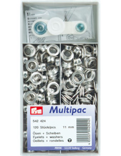 Multipack van 120 oogjes met ringen 11 mm - Zilver
