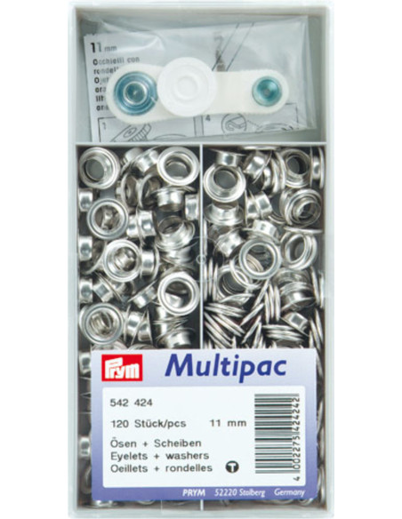 Multipack van 120 oogjes met ringen 11 mm - Zilver