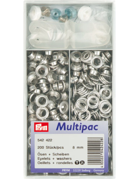Multipack van 200 oogjes met ringen 8 mm - Zilver