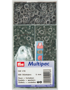 Multipack van 500 oogjes met ringen 5 mm - Zwart
