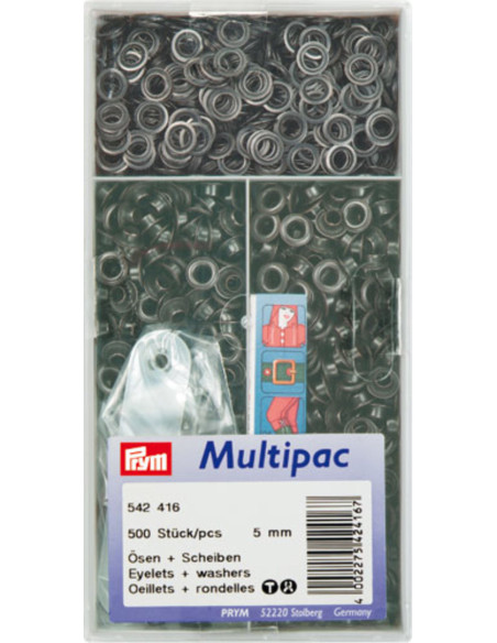 Multipack van 500 oogjes met ringen 5 mm - Zwart