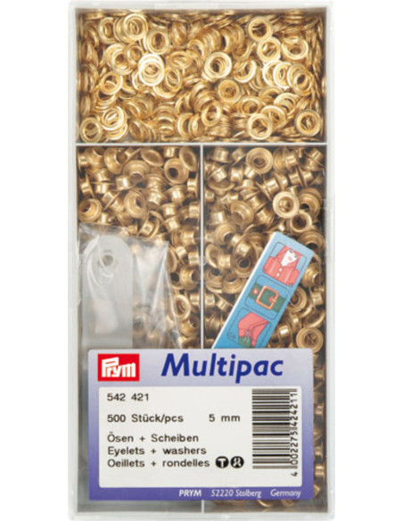 Multipack van 500 oogjes met ringen 5 mm - Goud