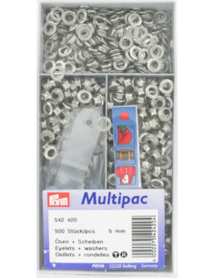 Multipack van 500 oogjes met ringen 5 mm - Zilver