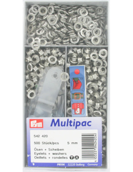 Multipack van 500 oogjes met ringen 5 mm - Zilver
