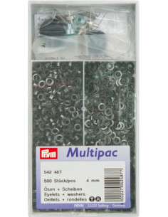 Multipack van 500 oogjes met ringen 4 mm - Zwart