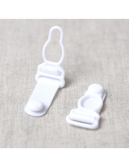 Set van 4 jarretelhouders van plastic - Wit