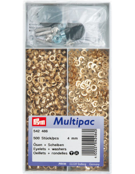 Multipack van 500 oogjes met ringen 4 mm - Goud