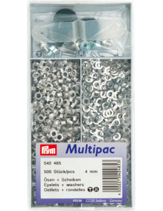 Multipack van 500 oogjes met ringen 4 mm - Zilver