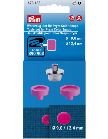 Gereedschapset voor het plaatsen van Color Snaps drukknopen 9 en 12,4 mm