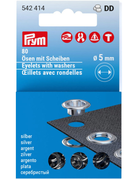 Navulling van 80 oogjes met ringen 5 mm - Zilver