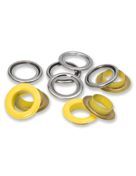 Doos met 15 nestelringen met ringen 14 mm - Geel
