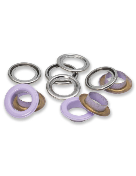 Doos met 15 nestelringen en ringen 14 mm - Lila