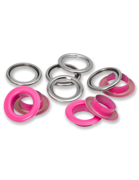Doos met 15 nestelringen met ringen 14 mm - Fuchsia