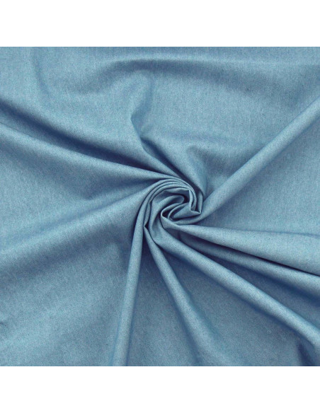 Chambray denim stof - Middelblauw