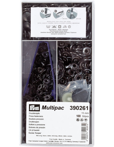 Multipack van 100 Anorak-drukknopen - Bruni 15 mm