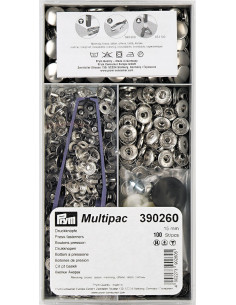 Multipack van 100 Anorak-drukknopen - Zilver 15 mm