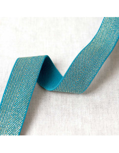 Elastische metalen chevron - Blauwgroen en goud