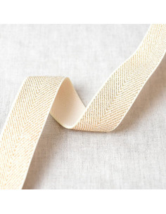 Elastiek metaal chevron - Ecru en goud