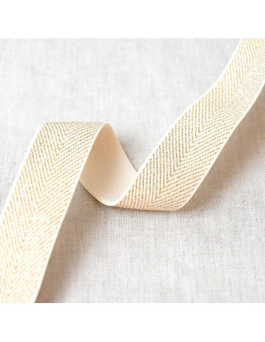 Elastiek metaal chevron - Ecru en goud