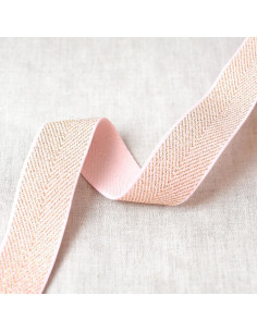 Elastische metalen chevron - Roze en goud