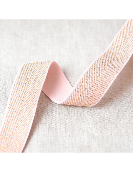 Elastische metalen chevron - Roze en goud