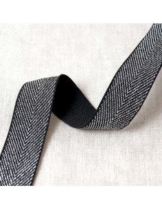 Elastische metalen chevron - Zwart en zilver