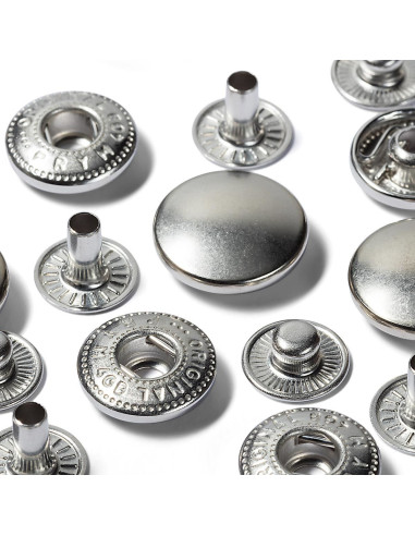 Multipack van 100 Anorak-drukknopen - Zilver 15 mm