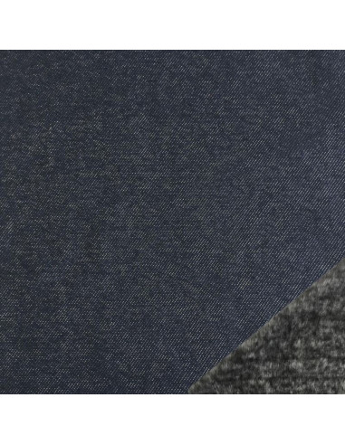 Fleece jegging stof - Denim blauw