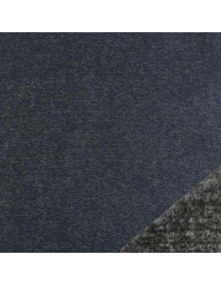 Fleece jegging stof - Denim blauw