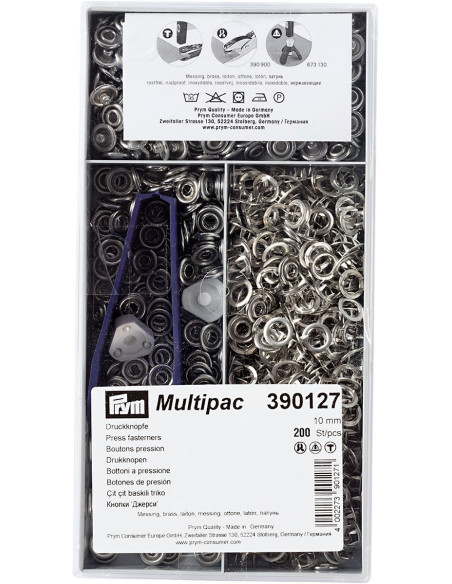 Multipack van 200 Jersey-drukknopen - Zilver 10mm