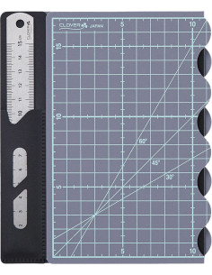 Opvouwbare snijmat Clover met metalen liniaal - 18 cm x 29 cm