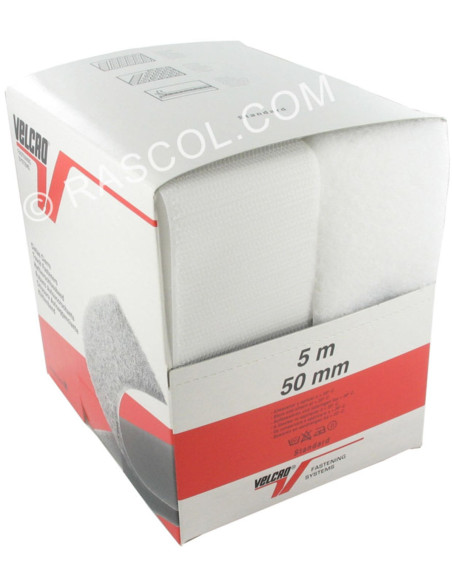 VELCRO® Merk naaibaar wit 50 mm breed doos van 5 meter