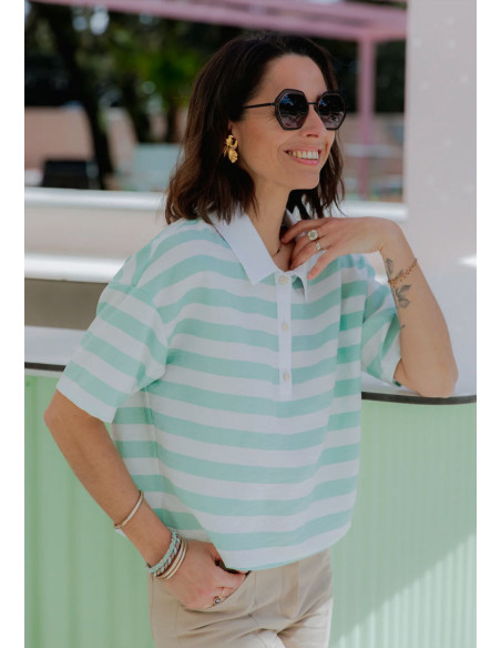 Malibu poloshirt patroon - Maison Fauve