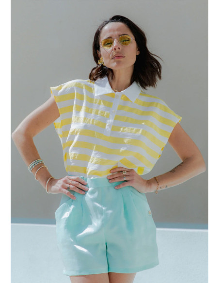 Malibu poloshirt patroon - Maison Fauve