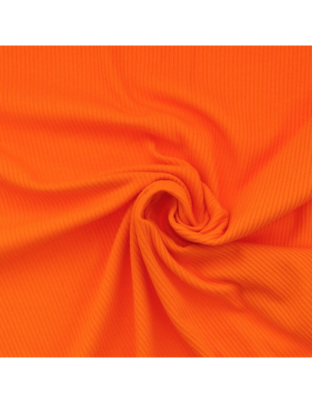 Geribbelde katoenen jersey stof - Oranje