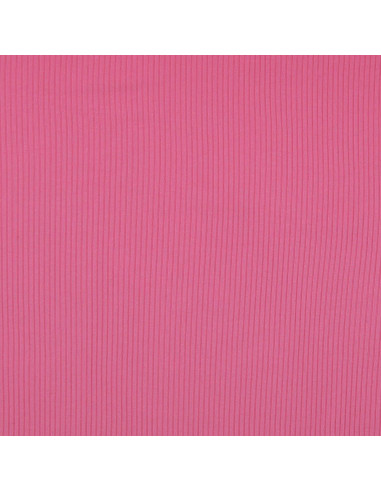 Geribbelde katoenen jersey stof - Roze