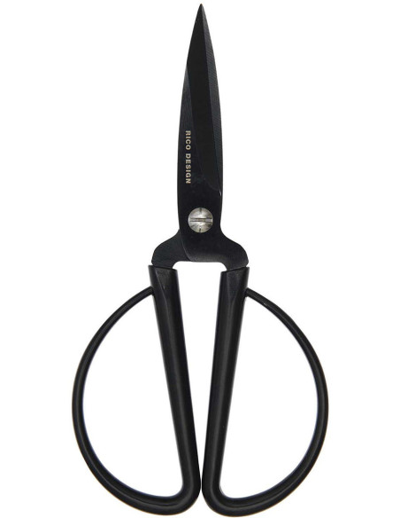 Rico Design precisieschaar met grote zwarte ringen 14 cm