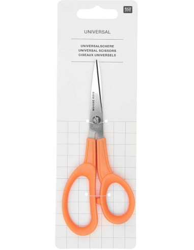 Oranje universele schaar Rico Design 15 cm