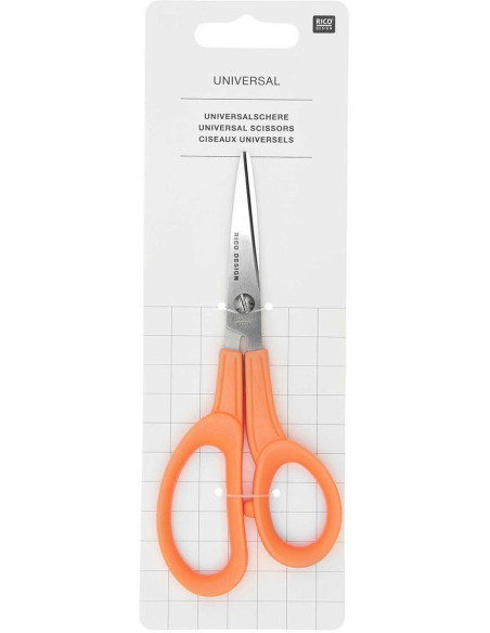 Oranje universele schaar Rico Design 15 cm