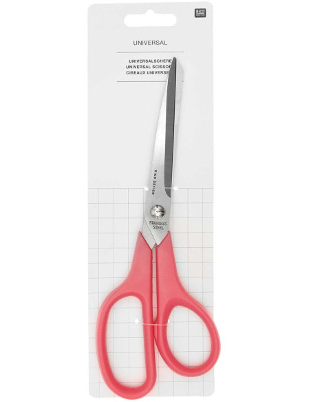 Fluorescerend roze universele schaar Rico Design 23 cm