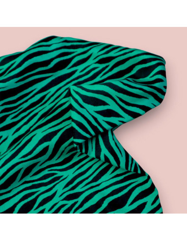 Viscose keperstof - Groene Zebra