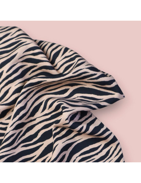 Viscose keperstof - Zebra Duin en zwart